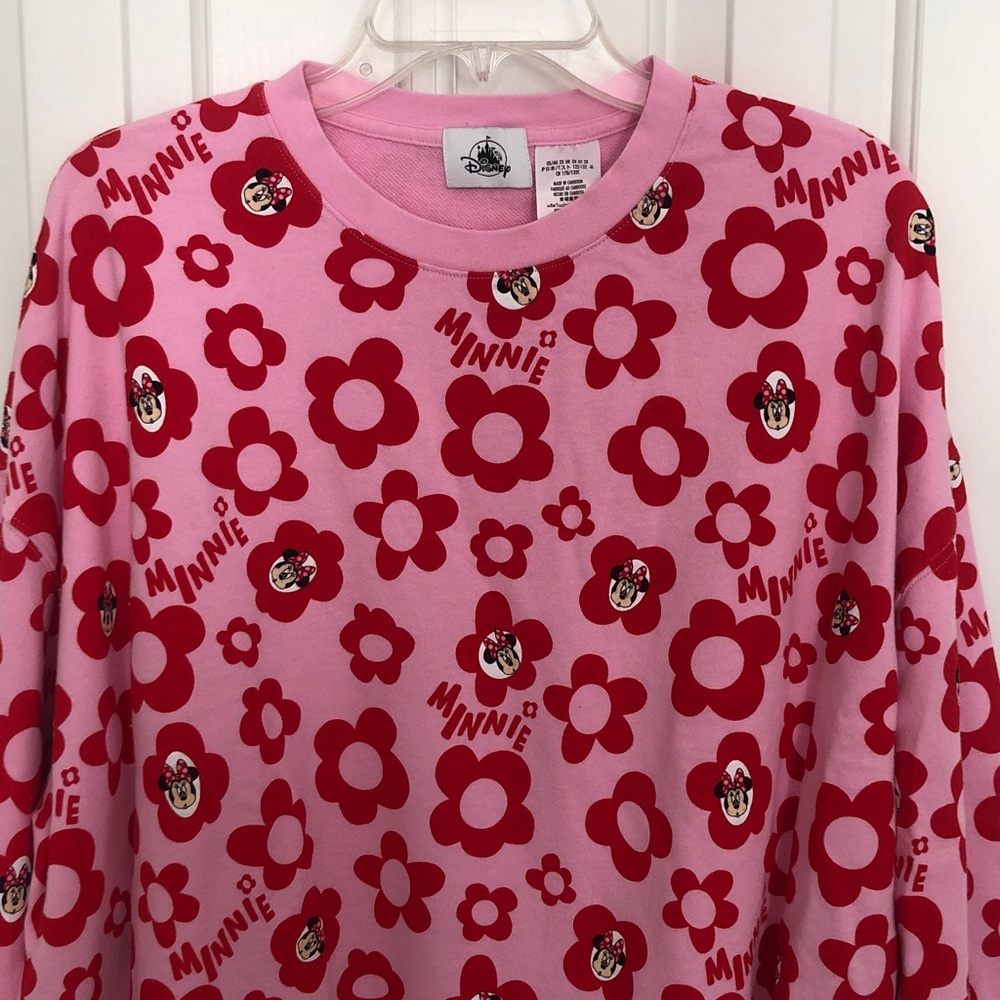 Disney Pink and Red Minnie Mouse Sweatshirt - Picture 2 of 11